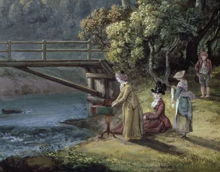 Roslin Castle, Midlothian (wc och gouache på papper) (detalj av 111945)